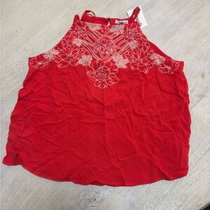 Love on a Hanger Red Floral Lace Blouse